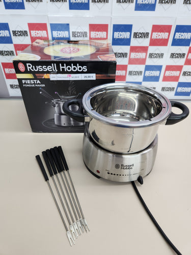 Fondue Eléctrica 1200W, 1,7 L, 6 tenedores, Para Fundir Chocolate o Queso, Temperatura Ajustable, Función Mantener Calor, Acero Inoxidable - 22560-56 Russell Hobbs